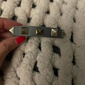 Never Worn Gray Valentino Studded Leather Bracelet 🐘